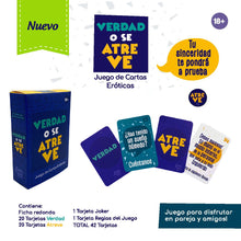Cargar imagen en el visor de la galería, Juego de Cartas Eróticas Verdad o Se Atreve
